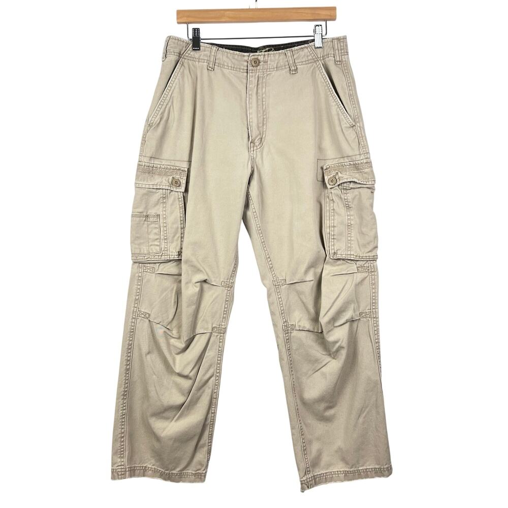 VTG OTB Cargo Pants Mens 32x30 One Tough Brand Beige Baggy STREETWEAR Skater
